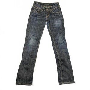 Silver Jeans Co Womens W24 L32 Suki Straight Leg Blue Jeans